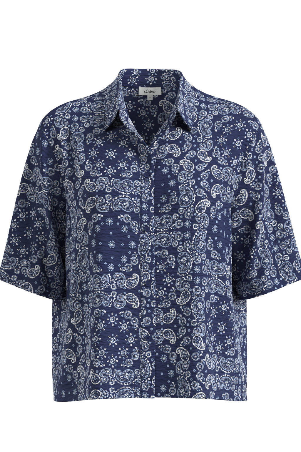 s.Oliver viscose blouse met paisley - donkerblauw