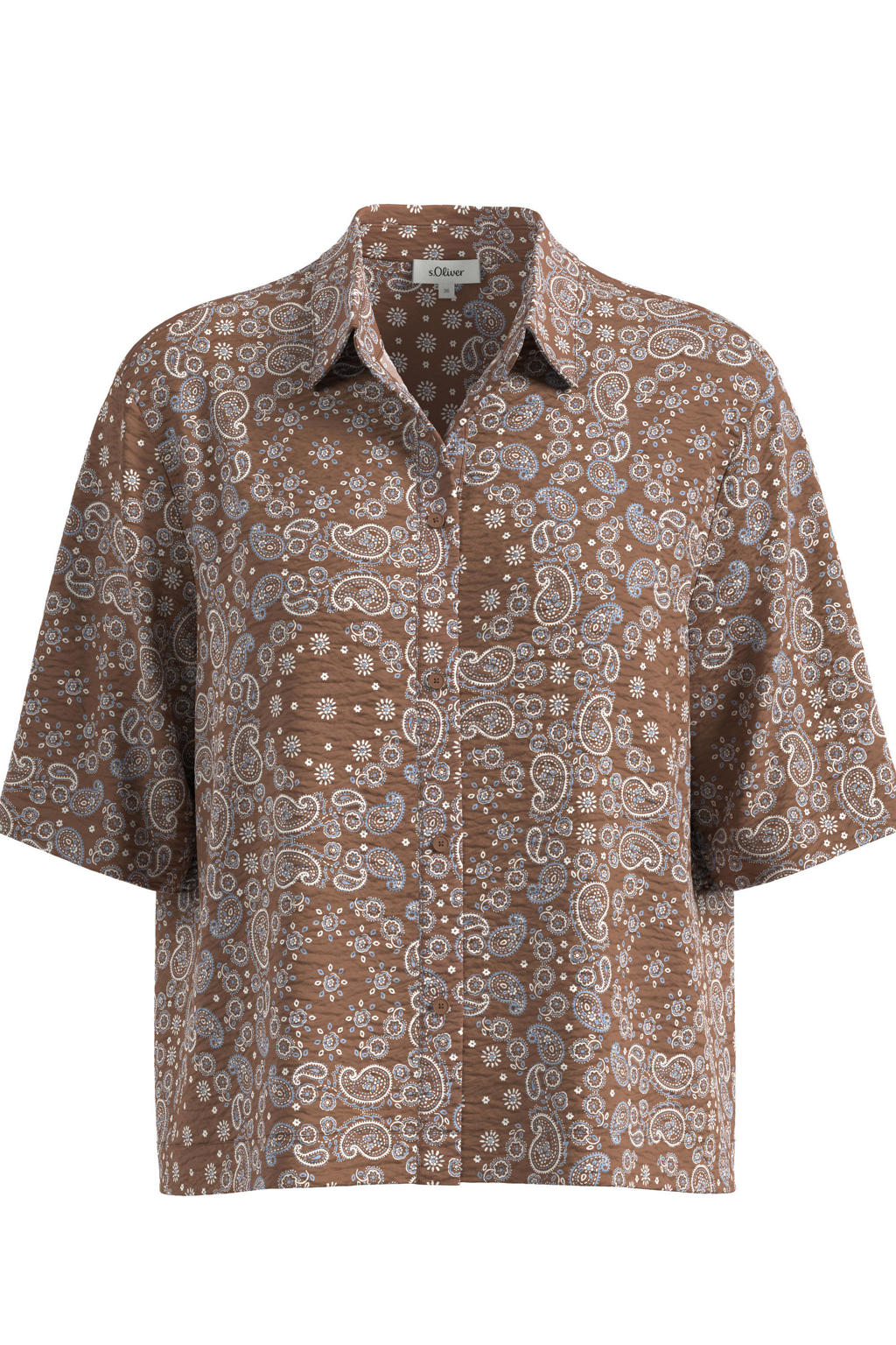 s.Oliver blouse met paisley - bruin