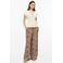 s.Oliver wide leg broek met paisley - lichtbruin
