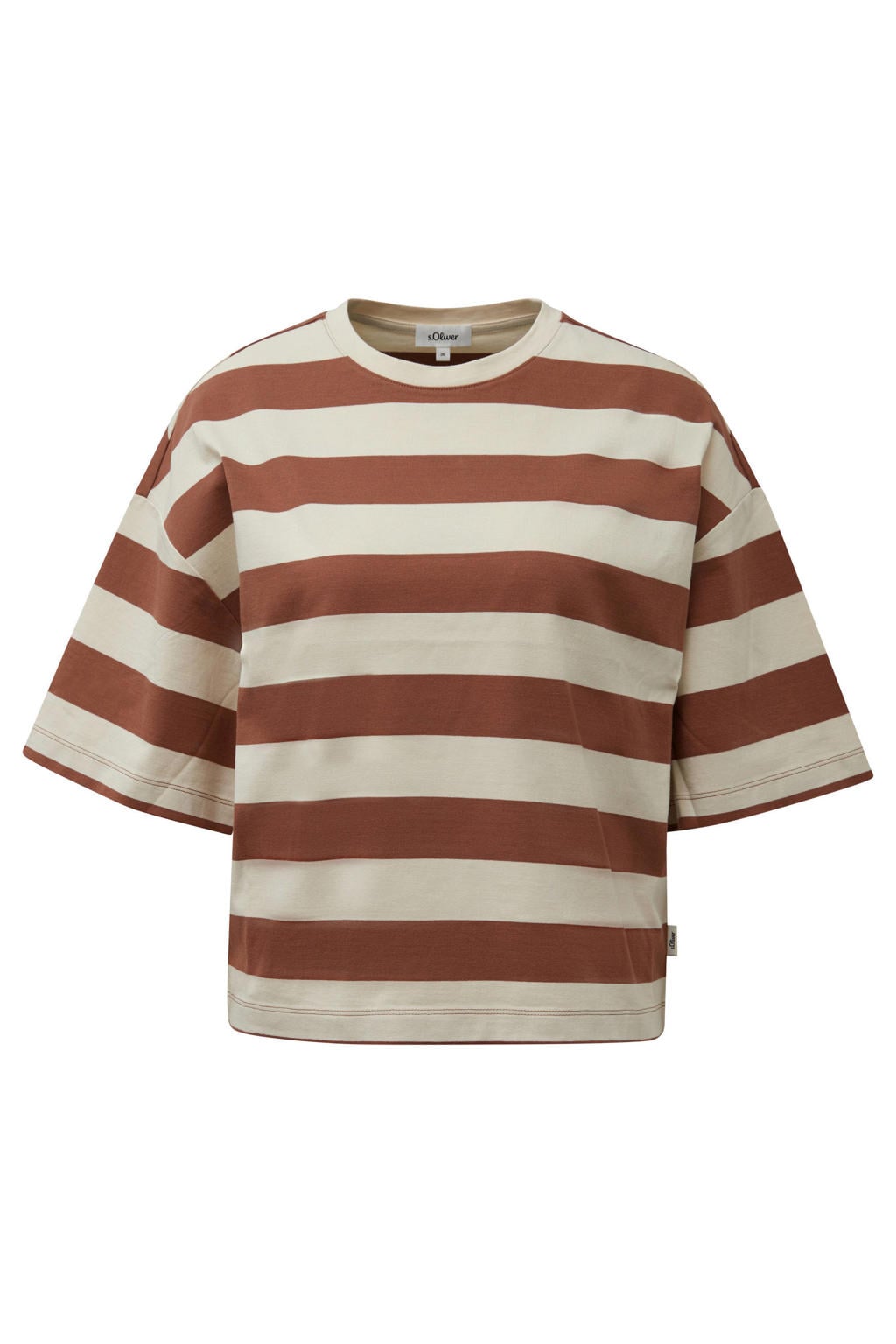 s.Oliver gestreept T-shirt - lichtbruin