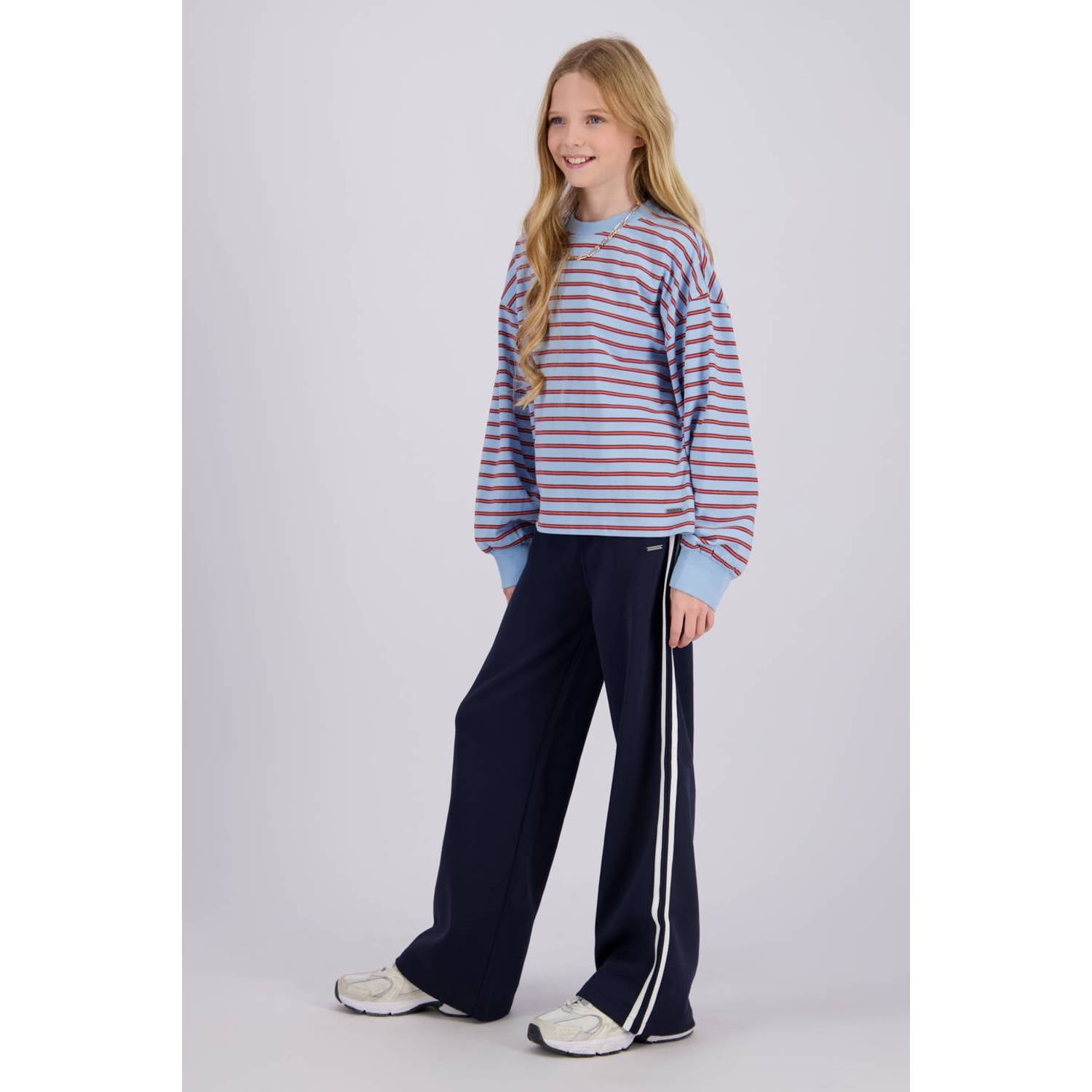 Raizzed wide leg gestreepte joggingbroek donkerblauw