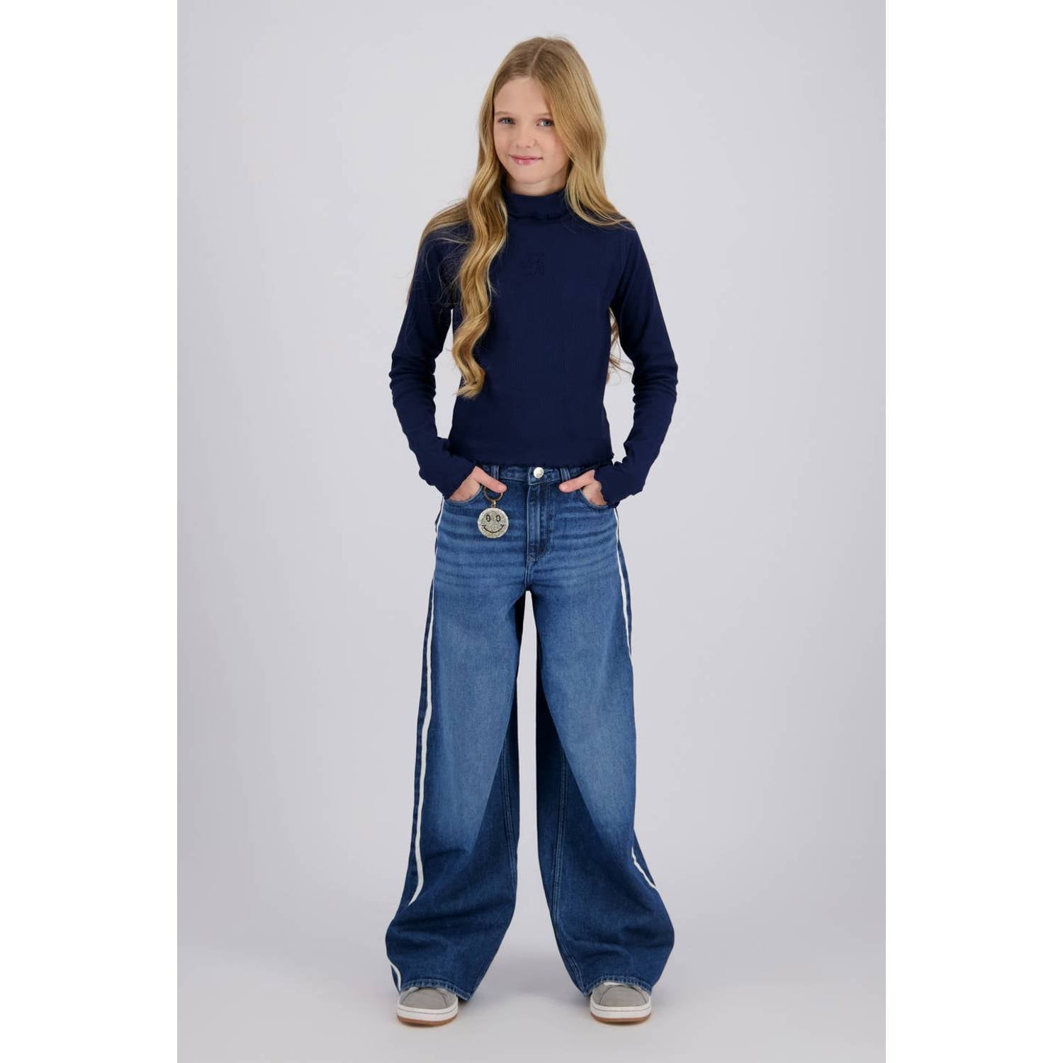 Raizzed aansluitende longsleeve donkerblauw