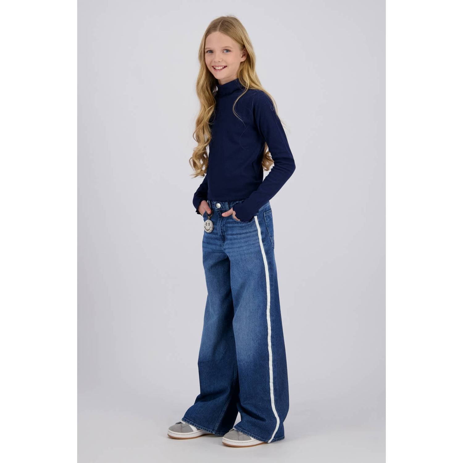 Raizzed aansluitende longsleeve donkerblauw