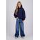 Raizzed boxy hoodie met backprint - donkerblauw