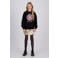 Raizzed boxy sweater met print - zwart