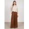 NUKUS wide leg broek met wol - bruin