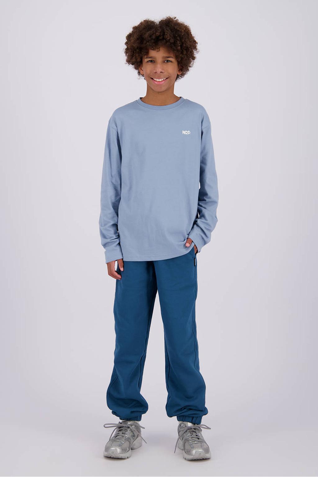 Lichtblauwe jongens Raizzed oversized longsleeve van katoen met backprint, lange mouwen en ronde hals