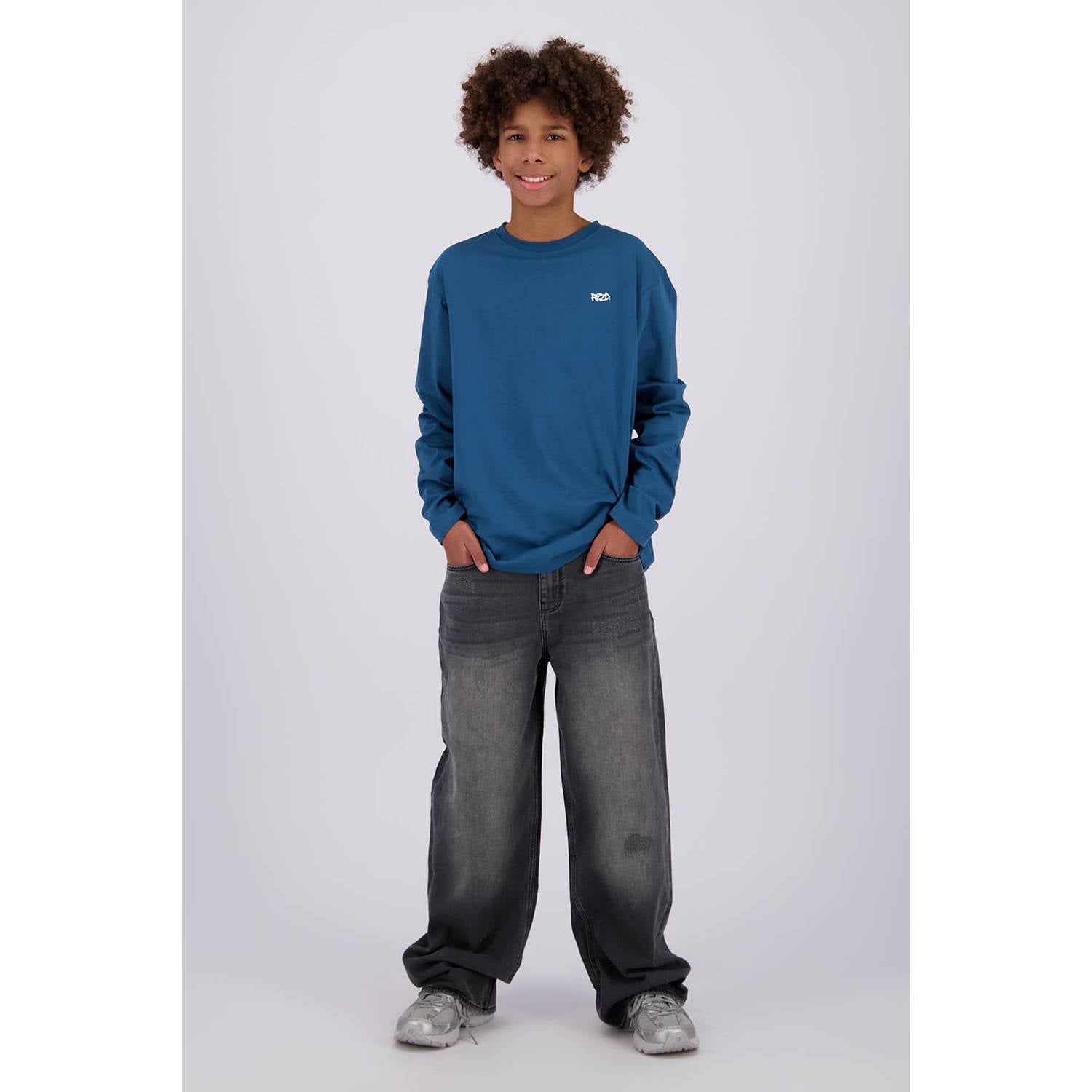 Raizzed oversized longsleeve met backprint blauw