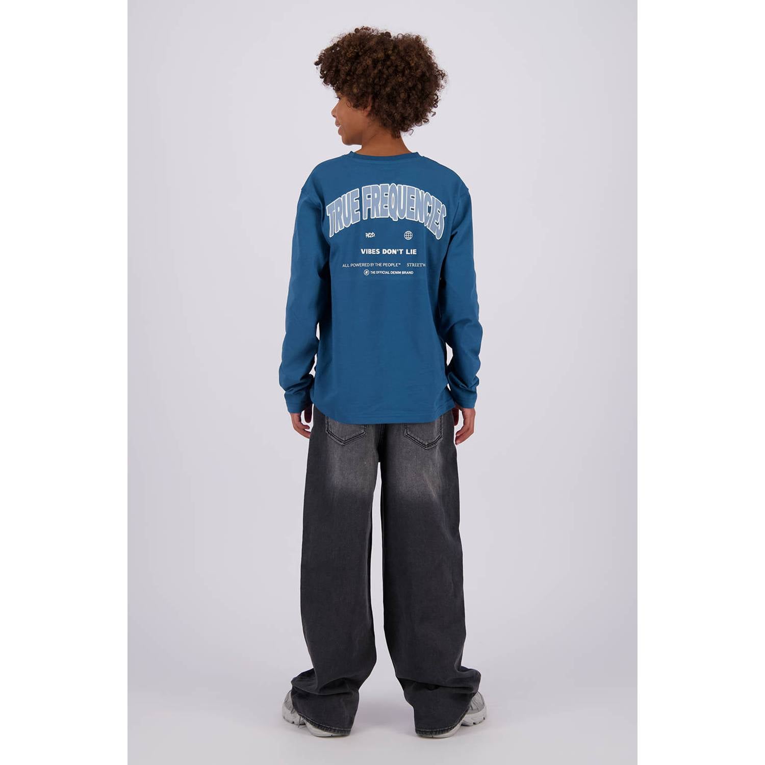 Raizzed oversized longsleeve met backprint blauw