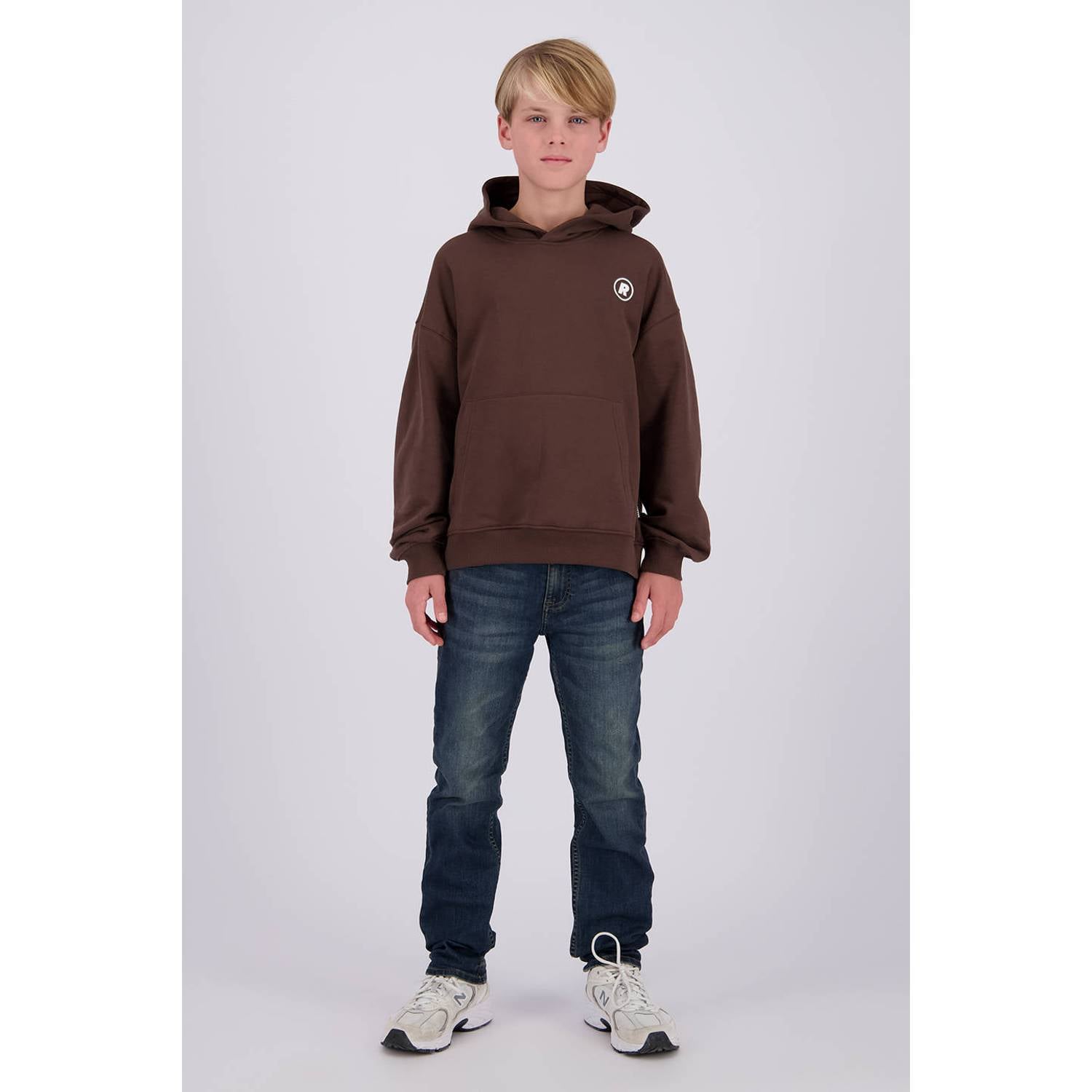 Raizzed oversized hoodie met backprint bruin
