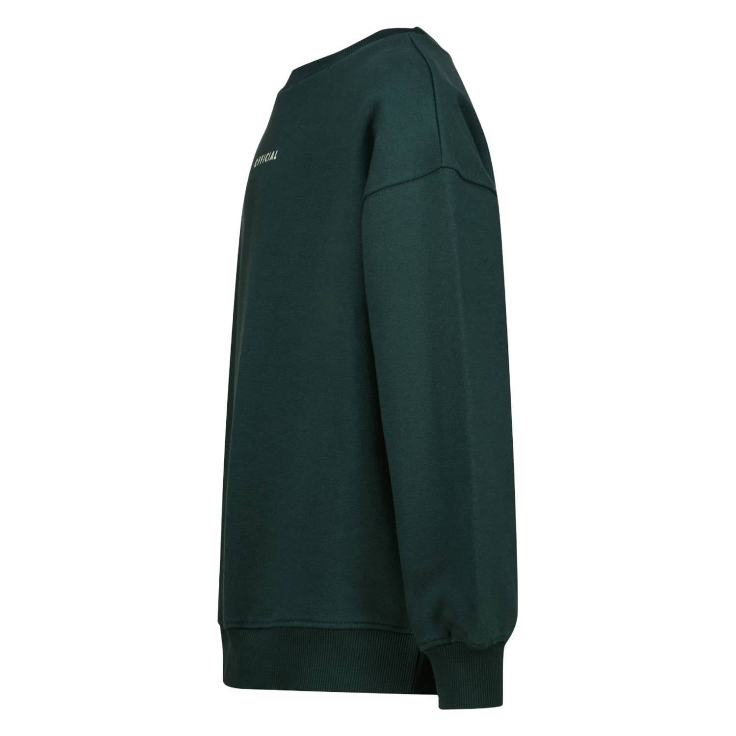 Raizzed oversized sweater met backprint donkergroen