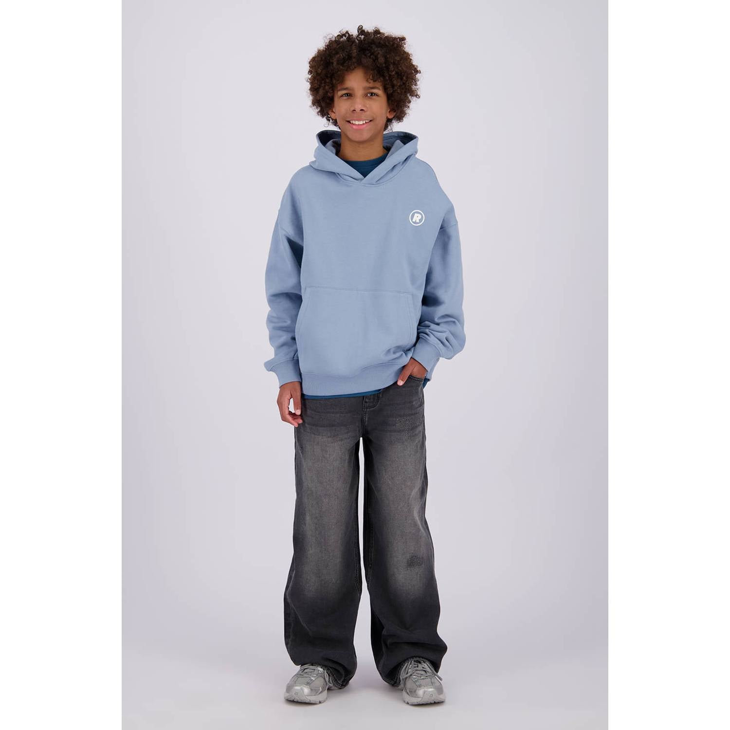 Raizzed oversized hoodie met backprint lichtblauw