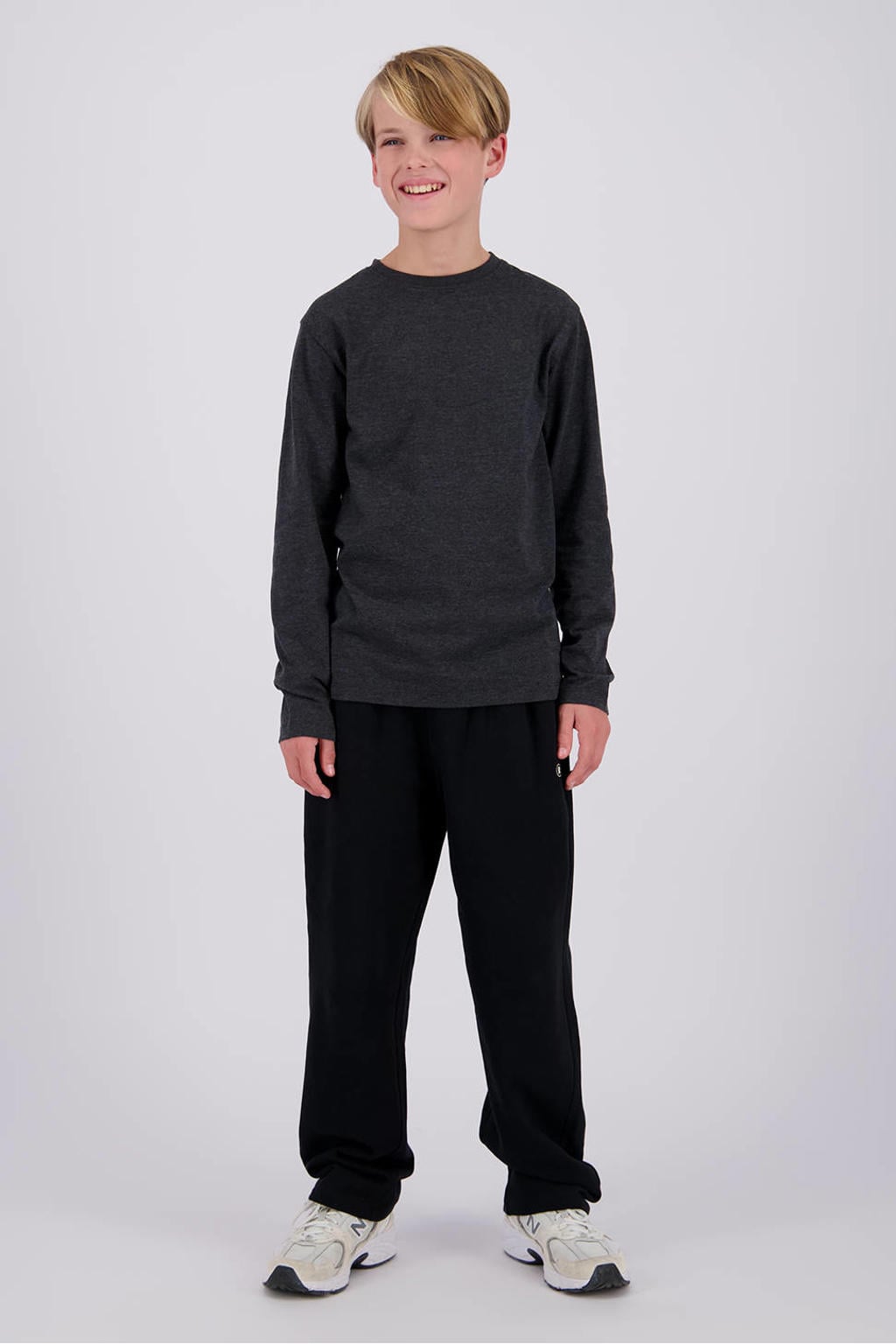 Zwarte jongens Raizzed baggy sweatpant van katoen met regular waist, elastische tailleband met koord en effen