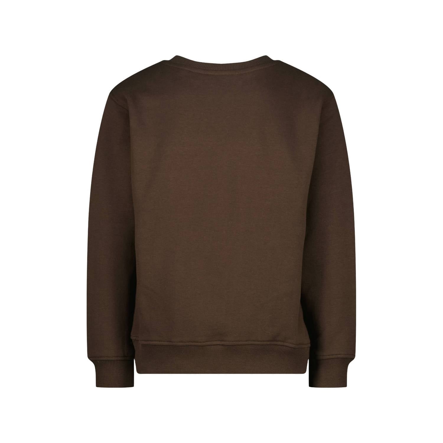 Raizzed rechtvallende sweater met logo bruin
