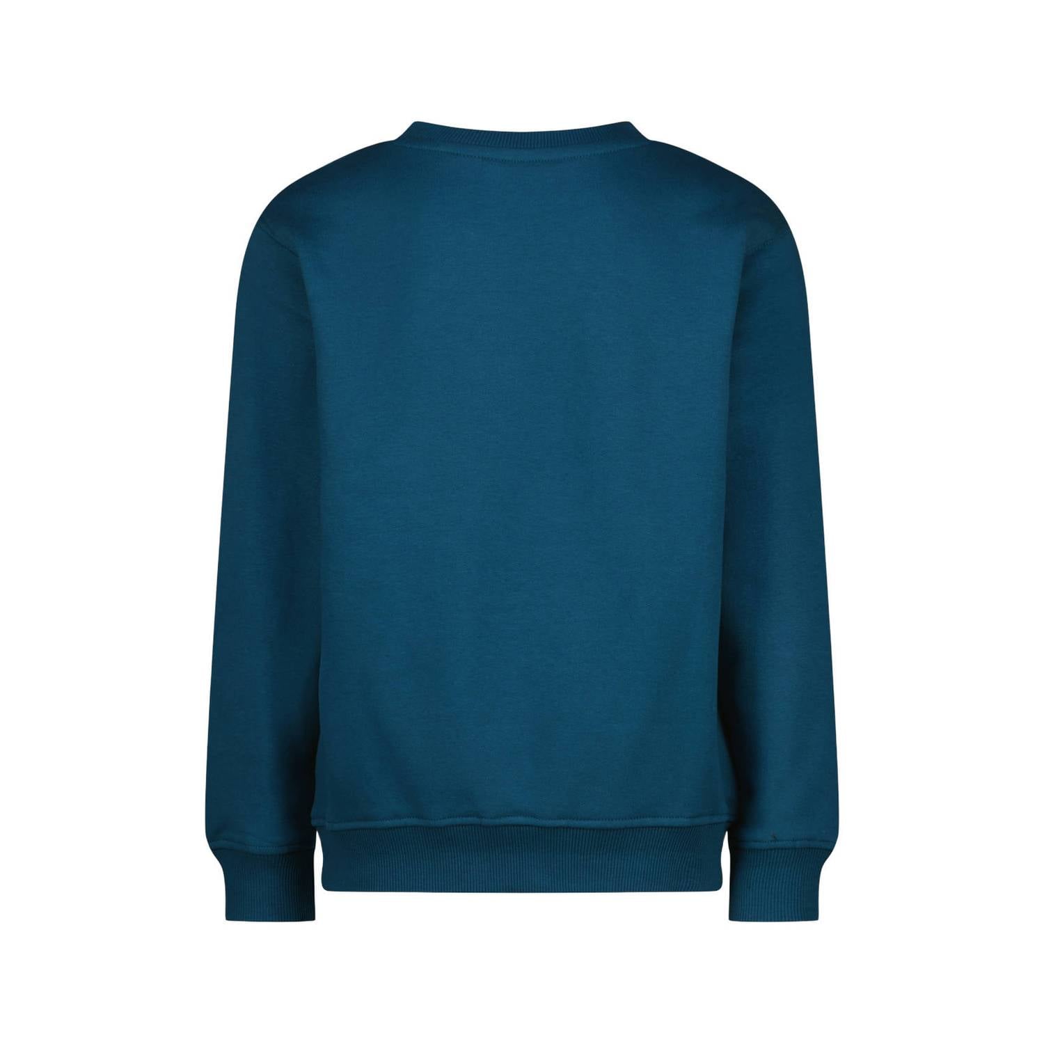Raizzed rechtvallende sweater met logo blauw
