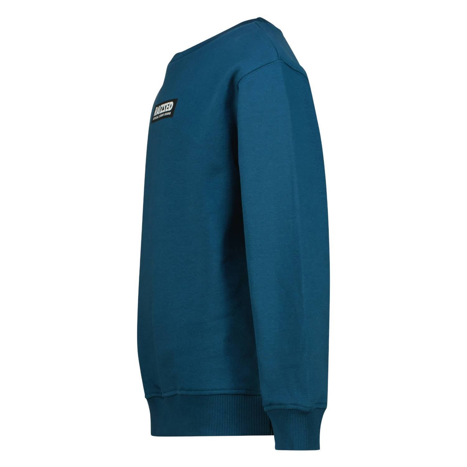 Raizzed rechtvallende sweater met logo blauw