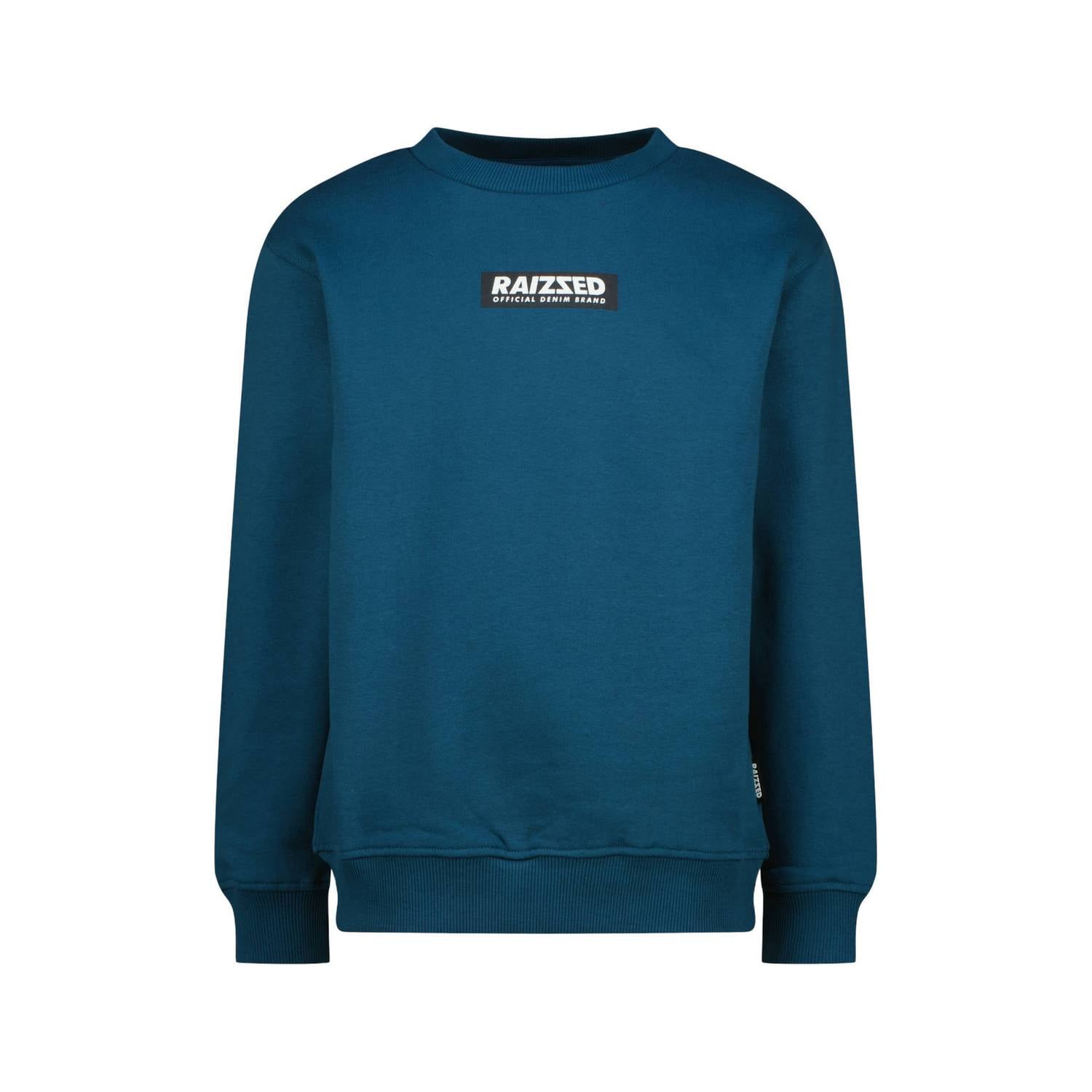 Raizzed rechtvallende sweater met logo blauw