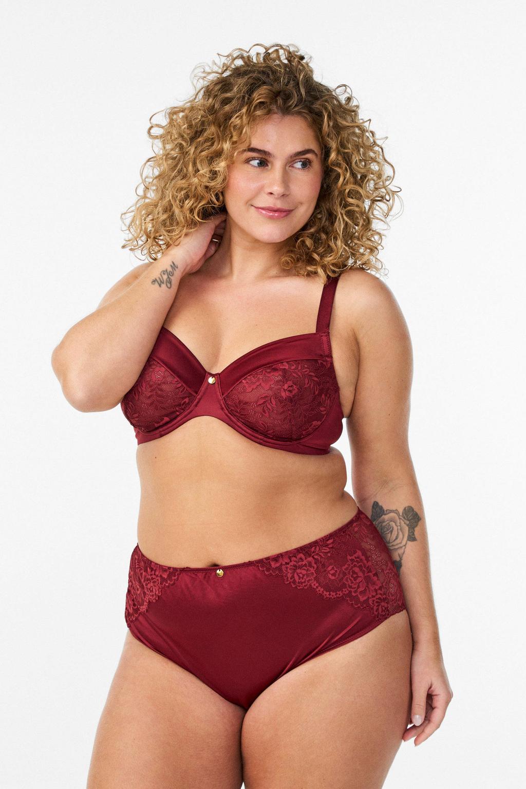 Zizzi maxislip Plus Size - donkerrood