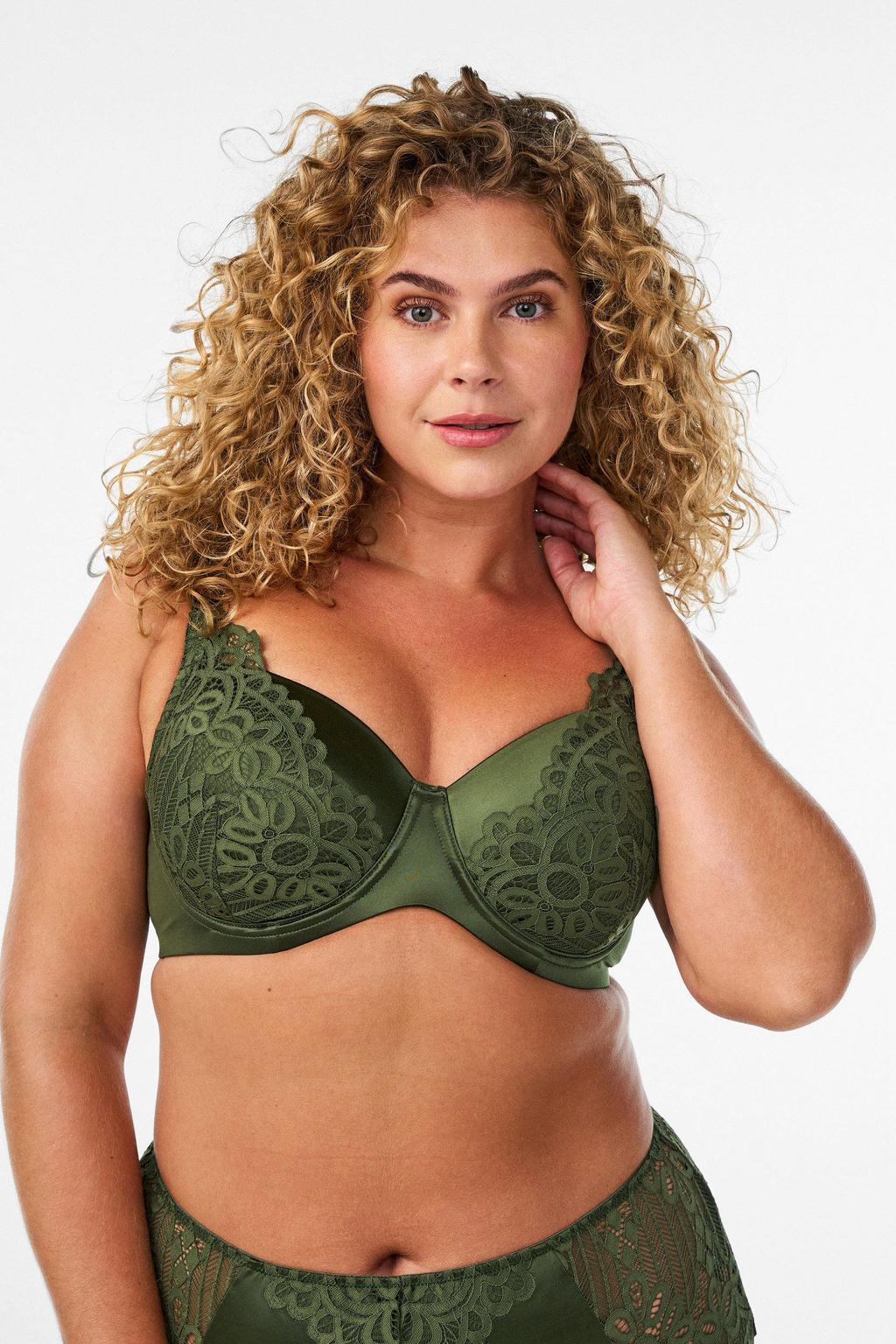 Zizzi voorgevormde beugel-bh Plus Size - groen