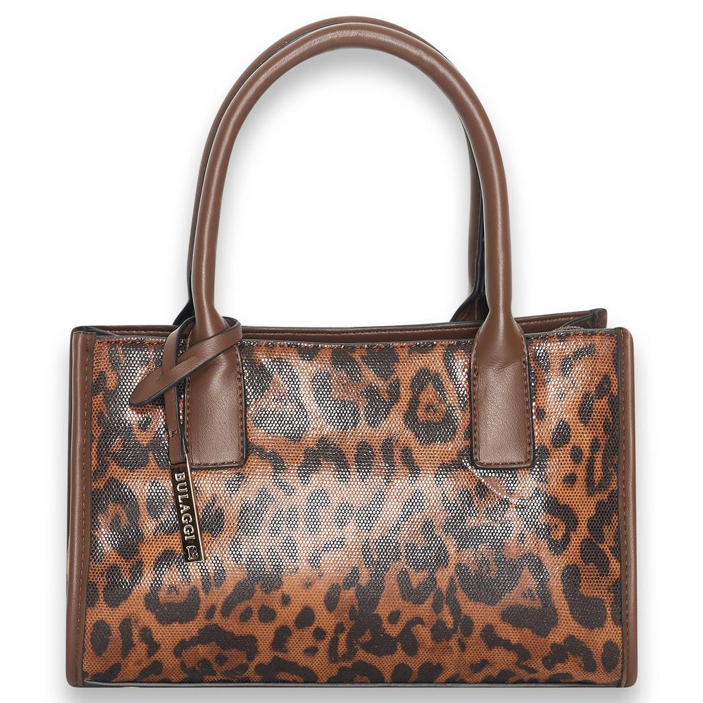 Bulaggi shopper met panterprint Leo Glossy bruin