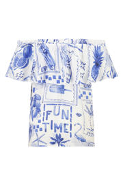 thumbnail: MS Mode off shoulder rechtvallend top Plus Size - blauw