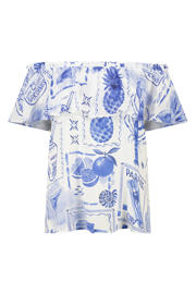 thumbnail: MS Mode off shoulder rechtvallend top Plus Size - blauw