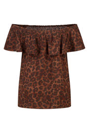 thumbnail: MS Mode rechtvallend off shoulder top Plus Size - bruin