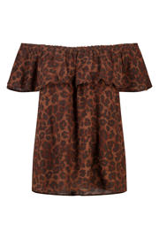 thumbnail: MS Mode rechtvallend off shoulder top Plus Size - bruin