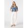 MS Mode gebloemd T-shirt Plus Size - blauw