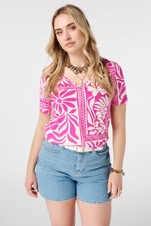 T-shirt Plus Size met print - roze