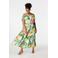 MS Mode off shoulder rechtvallende top met ruches Plus Size - groen