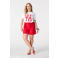 MS Mode straight leg casual short met ceintuur Plus Size - rood