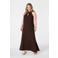 MS Mode a-line maxi jurk Plus Size - donkerbruin