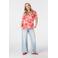 MS Mode gebloemde T-shirt Plus Size - rood