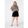 MS Mode top met print en ruches Plus Size - zwart