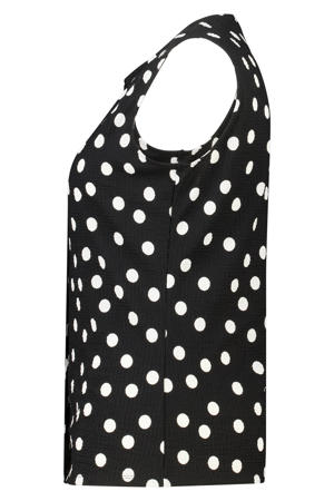 fitted blousetop met stippen Plus Size - zwart
