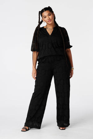 wide leg broek Plus Size - zwart