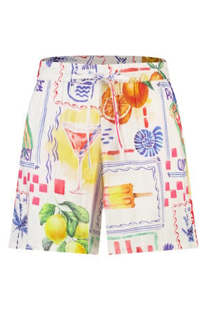 straight leg casual short Plus Size met print - meerkleurig