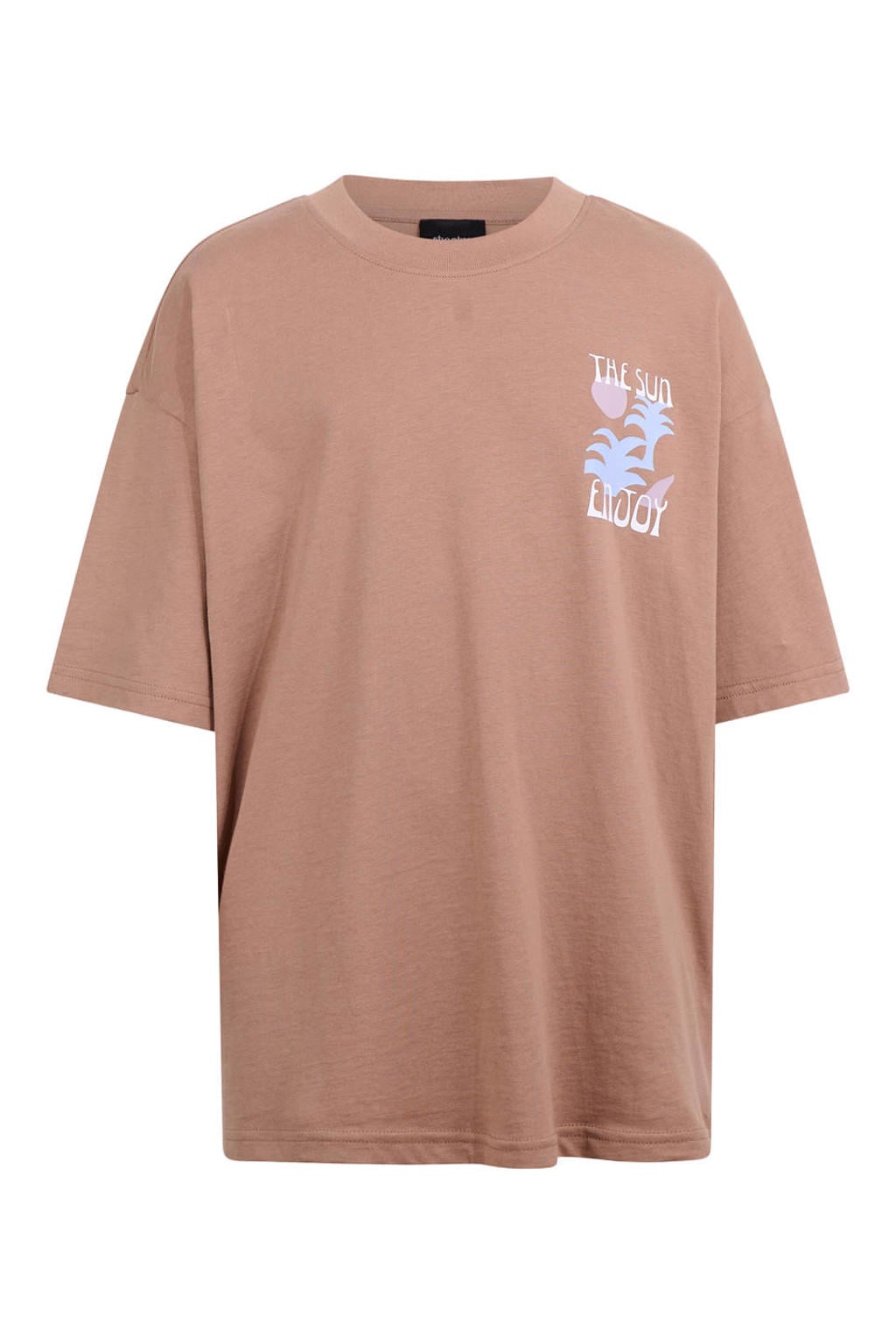Shoeby T-shirt met backprint - lichtbruin