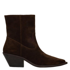 western suède cowboy boots - bruin