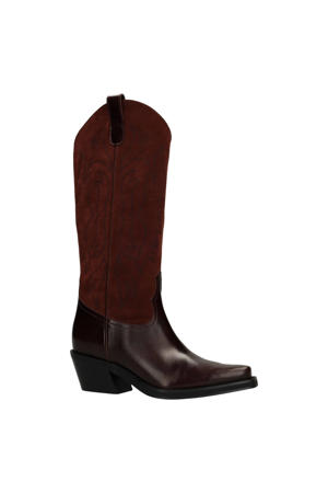 western leren cowboylaarzen - bordeaux
