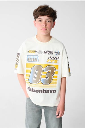 T-shirt met backprint - ecru