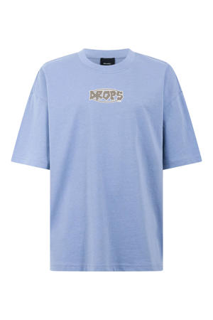 T-shirt met backprint - lichtblauw