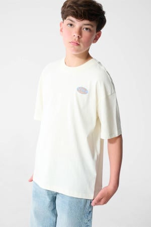 T-shirt met backprint - ecru
