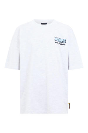 T-shirt met backprint - lichtgrijs