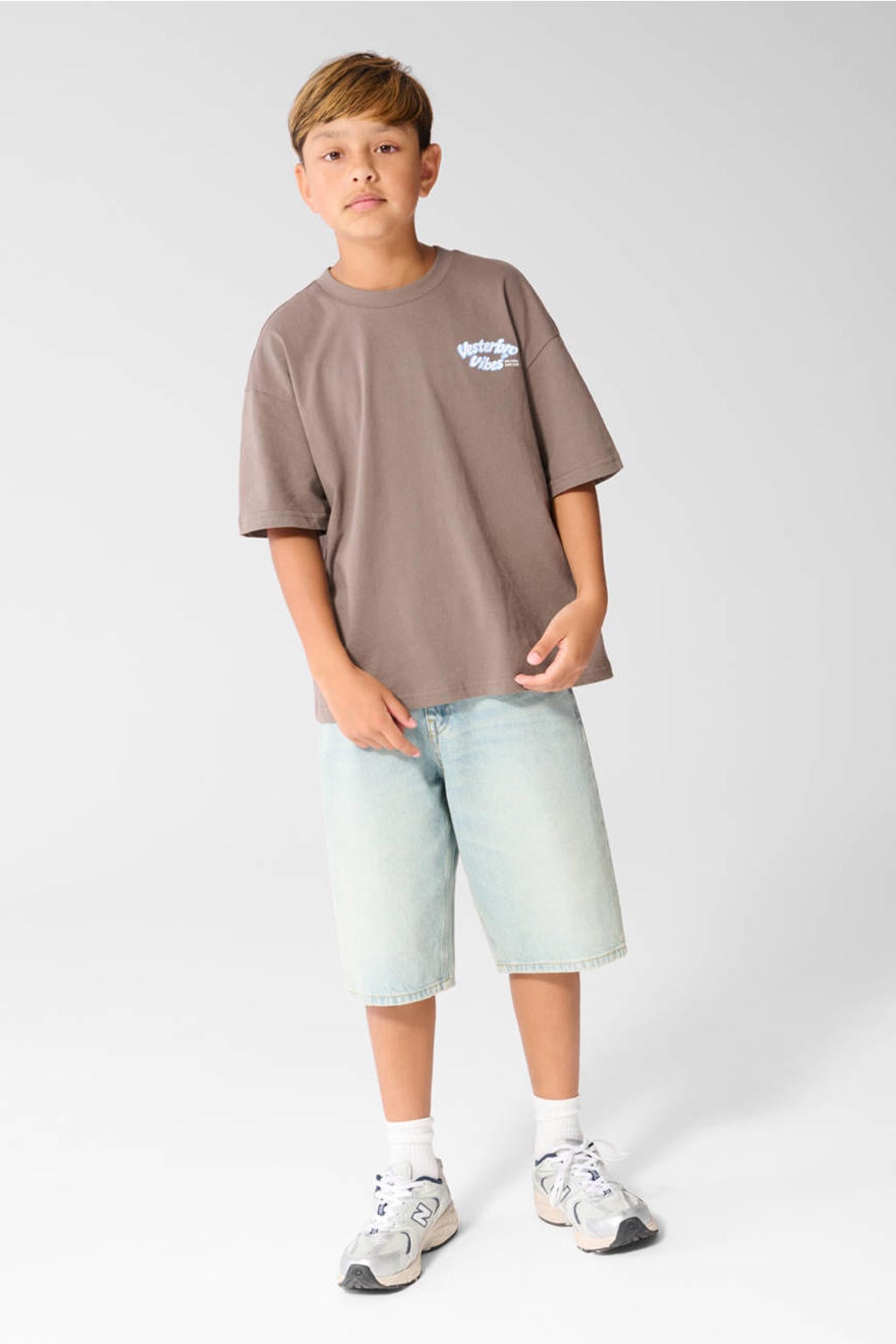 Shoeby T-shirt met backprint - bruin