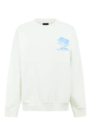 sweat sweater met backprint - ecru