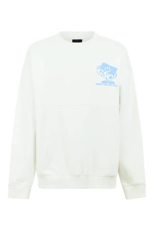 sweat sweater met backprint - ecru