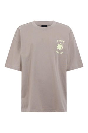 T-shirt met backprint - taupe