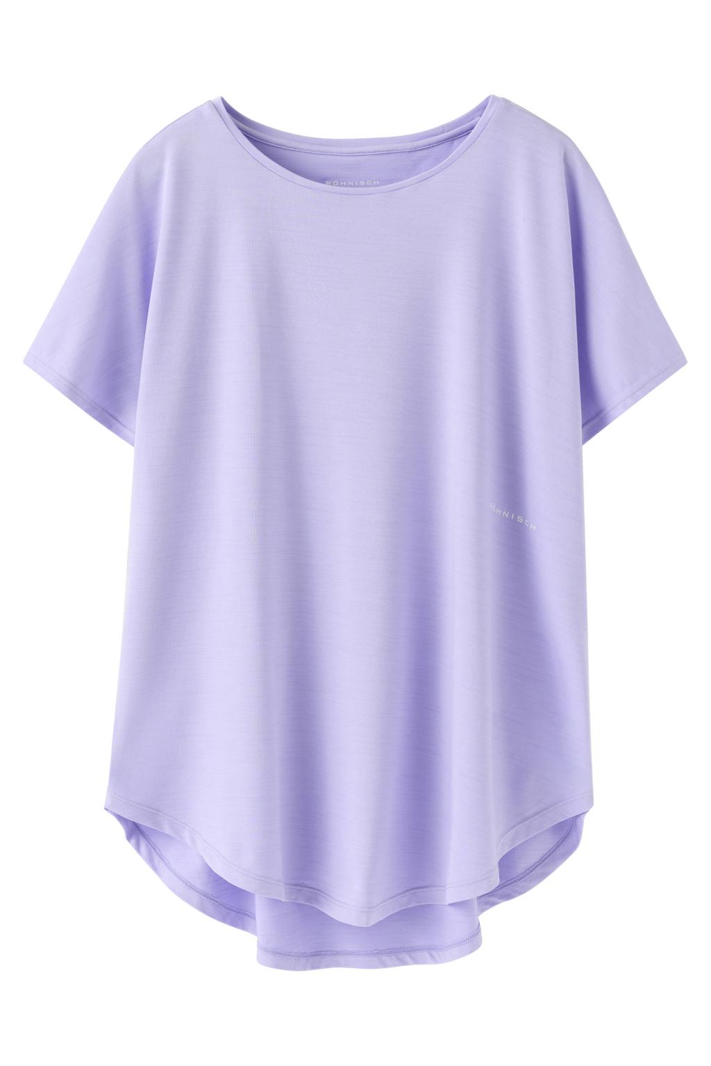 Lilakleurige dames Rohnisch sportshirt van polyester met korte mouwen en ronde hals